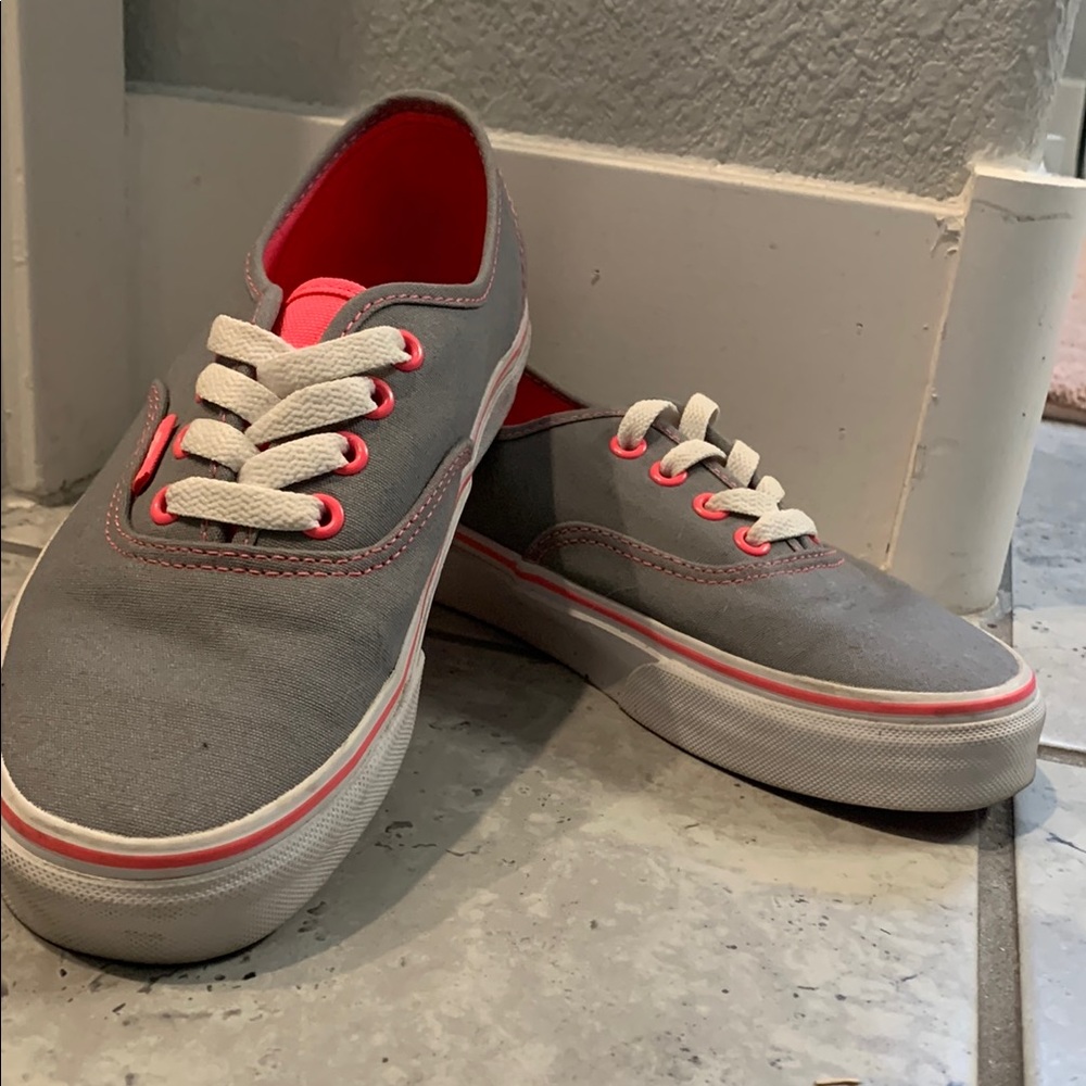 Vans Gray and Pink Sneakers with Canvas Upper